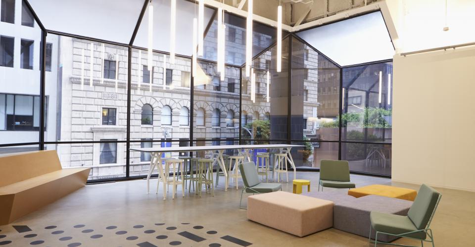 modern windows and furniture in corporate business PFLUHS8